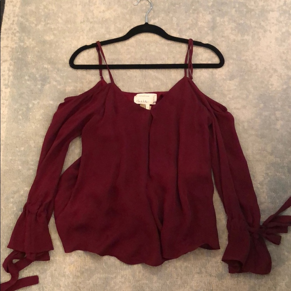 NWT Artelier x Nicole Miller Red Blouse